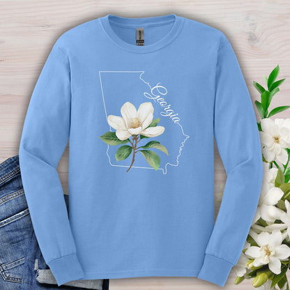 Georgia State Flower Long Sleeve Tee — Sweet Bay Magnolia