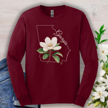 Georgia State Flower Long Sleeve Tee — Sweet Bay Magnolia