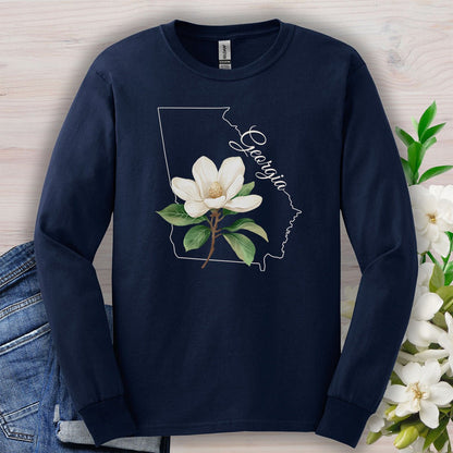 Georgia State Flower Long Sleeve Tee — Sweet Bay Magnolia