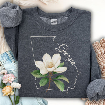 Georgia State Flower Sweatshirt - Sweet Bay Magnolia