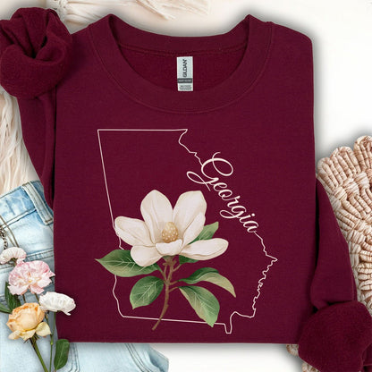 Georgia State Flower Sweatshirt - Sweet Bay Magnolia