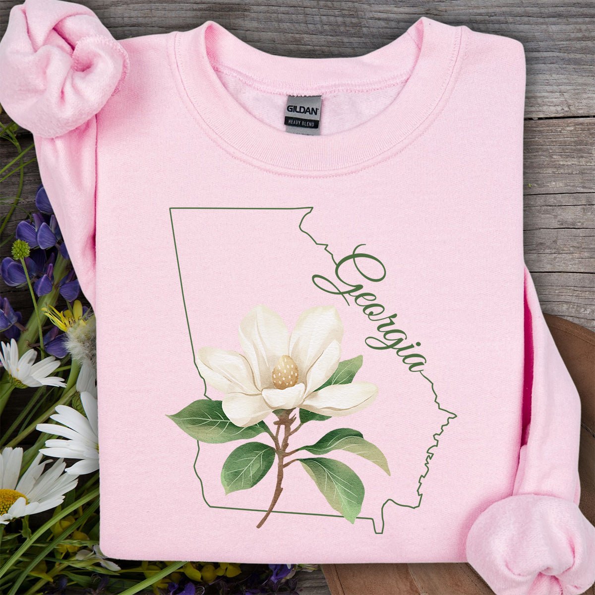Georgia State Flower Sweatshirt - Sweet Bay Magnolia
