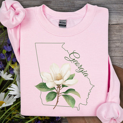 Georgia State Flower Sweatshirt - Sweet Bay Magnolia
