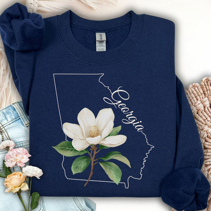 Georgia State Flower Sweatshirt - Sweet Bay Magnolia