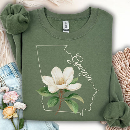 Georgia State Flower Sweatshirt - Sweet Bay Magnolia
