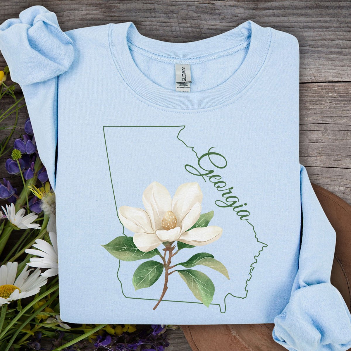 Georgia State Flower Sweatshirt - Sweet Bay Magnolia