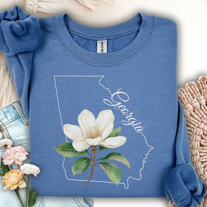 Georgia State Flower Sweatshirt - Sweet Bay Magnolia