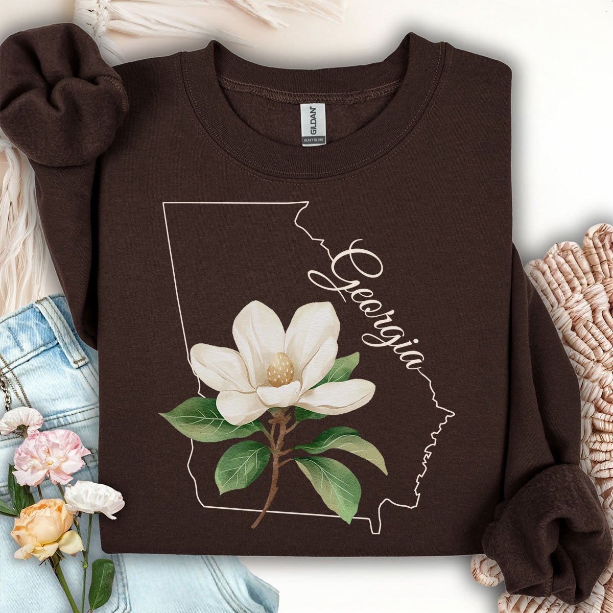 Georgia State Flower Sweatshirt - Sweet Bay Magnolia