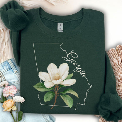 Georgia State Flower Sweatshirt - Sweet Bay Magnolia