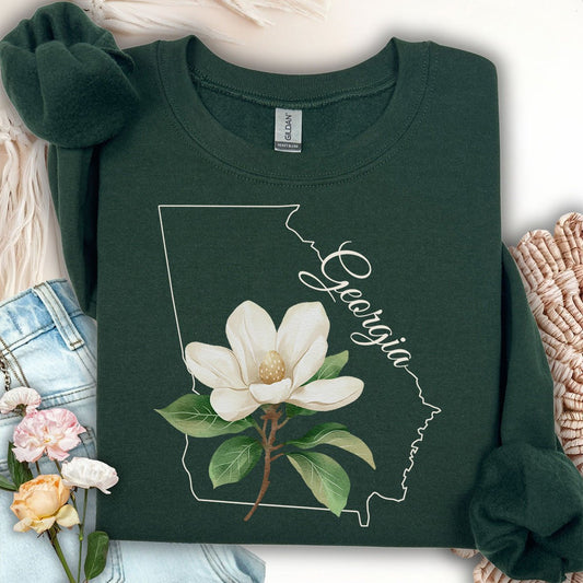 Georgia State Flower Sweatshirt - Sweet Bay Magnolia