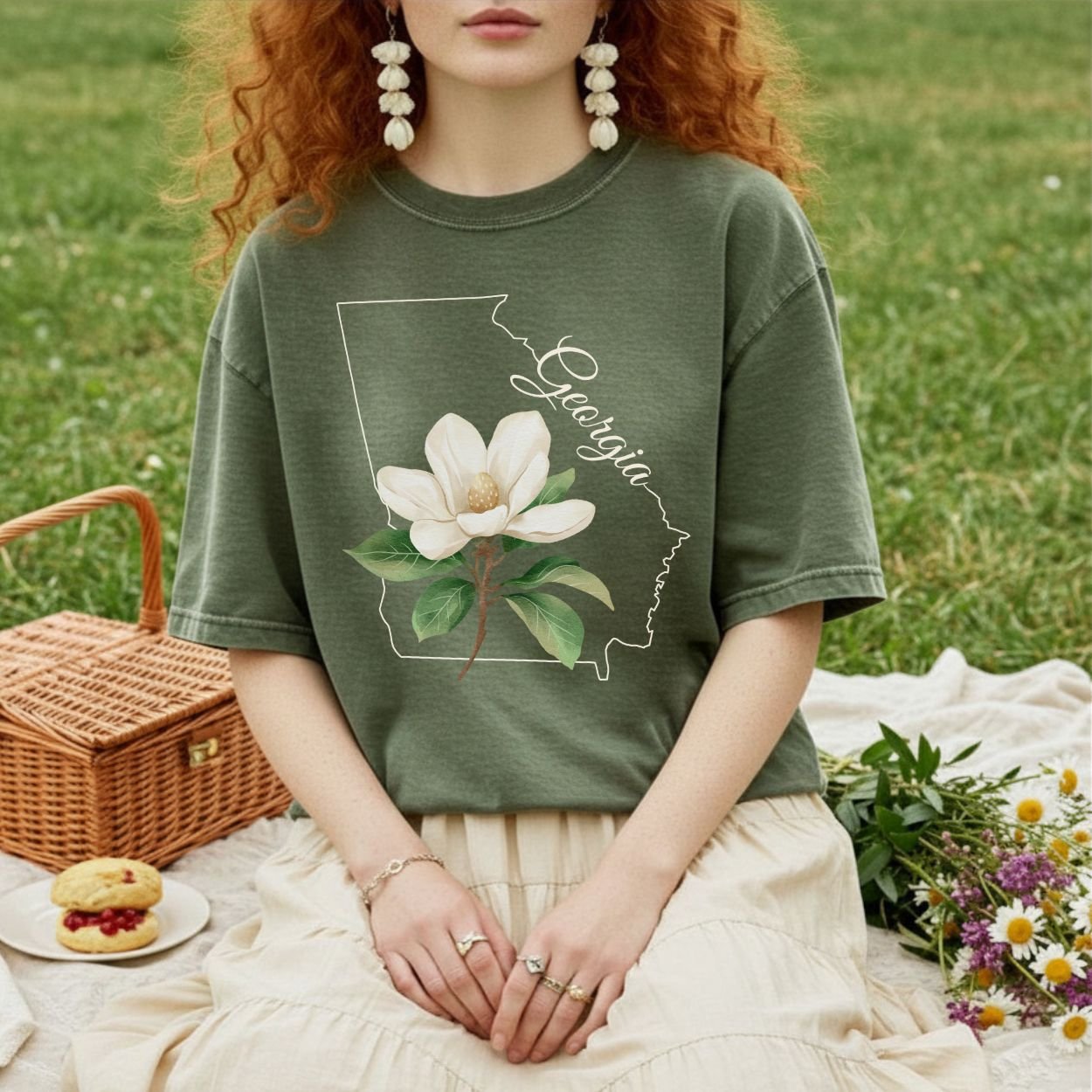 Georgia State Flower T-Shirt — Sweetbay Magnolia