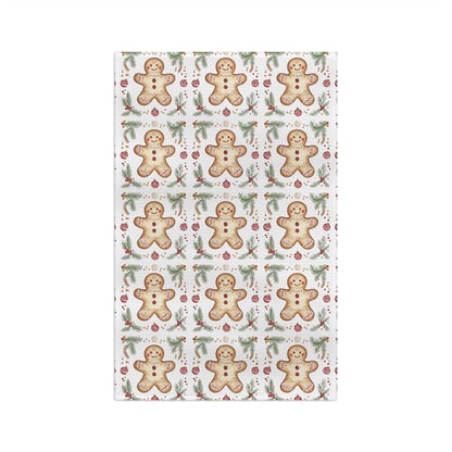 Gingerbread Cookie Pattern Microfiber Tea Towel