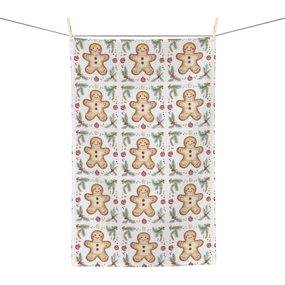 Gingerbread Cookie Pattern Microfiber Tea Towel