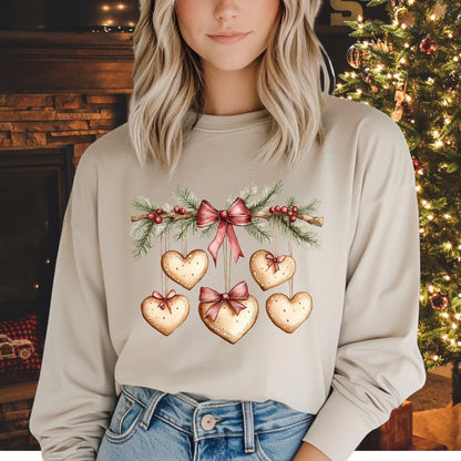 Gingerbread Heart Garland Long Sleeve Tee