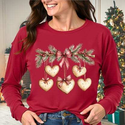 Gingerbread Heart Garland Long Sleeve Tee