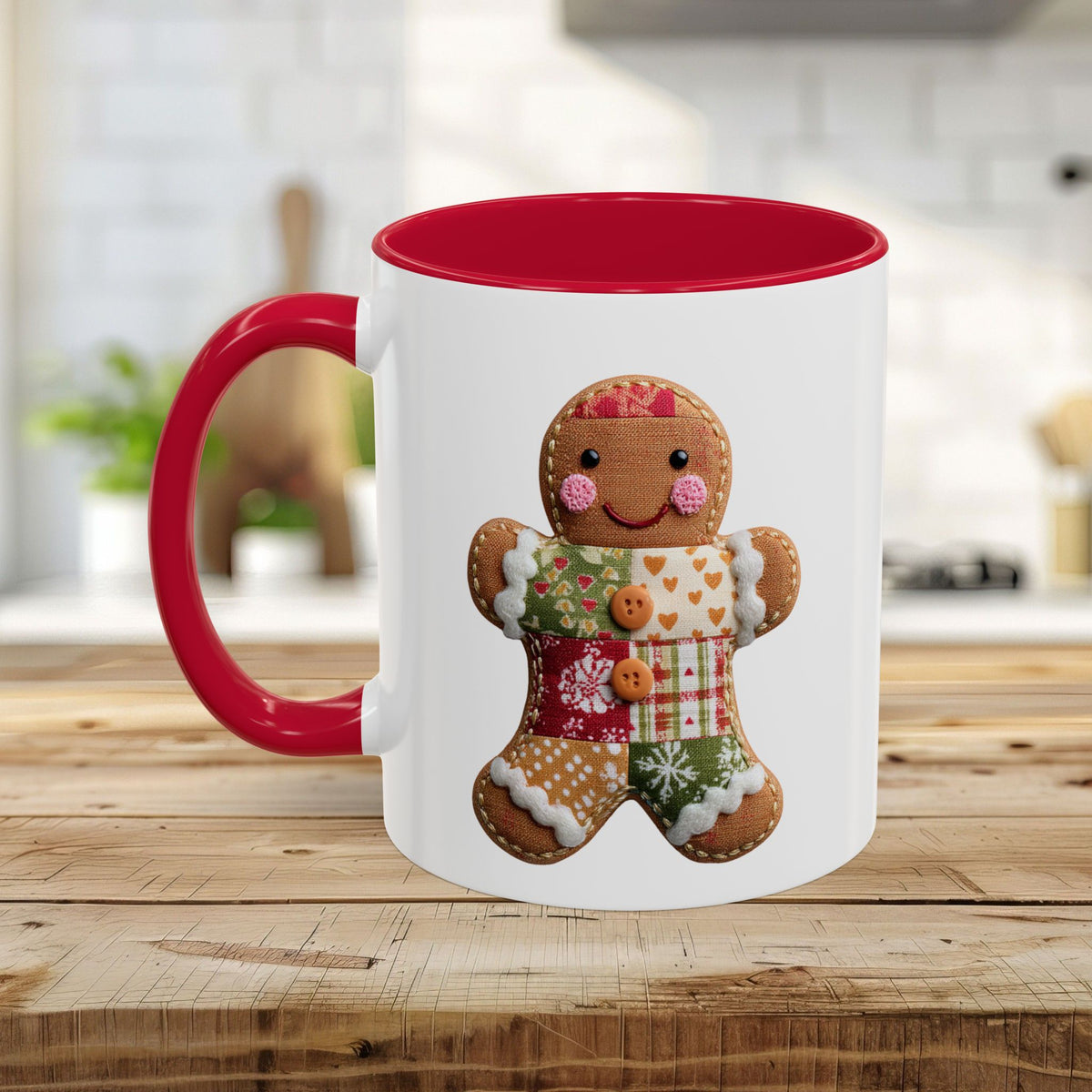 Gingerbread Man Patchwork Mug (11/15oz)