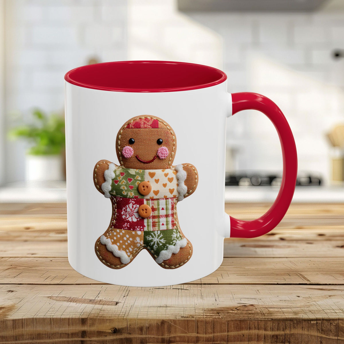 Gingerbread Man Patchwork Mug (11/15oz)