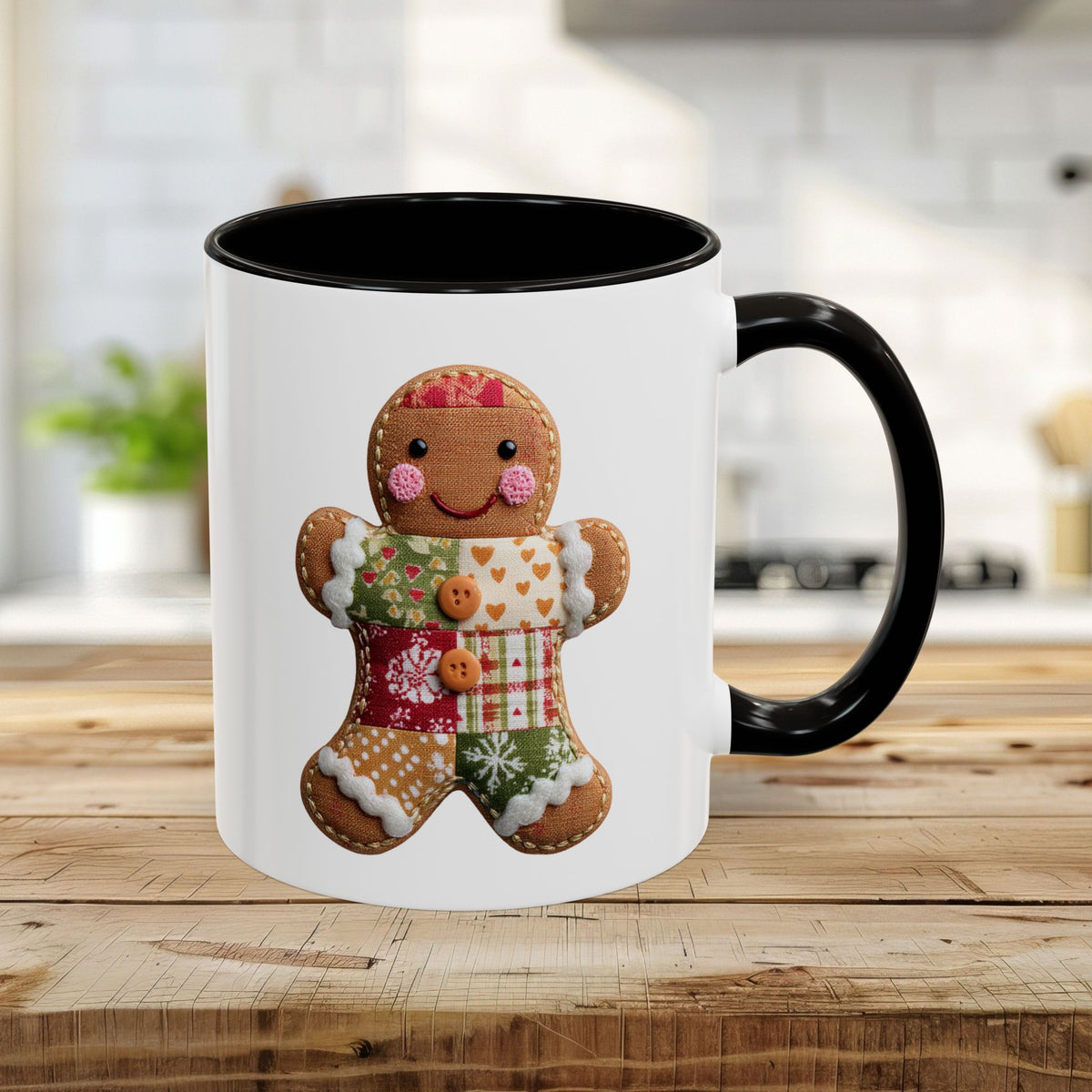Gingerbread Man Patchwork Mug (11/15oz)