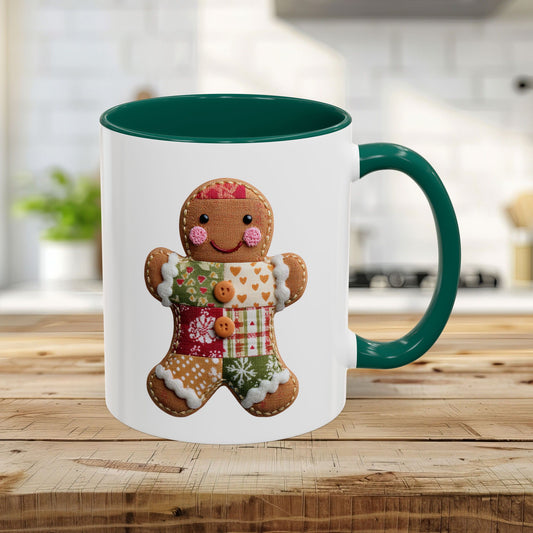 Gingerbread Man Patchwork Mug (11/15oz)