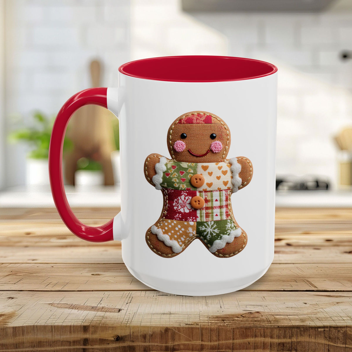Gingerbread Man Patchwork Mug (11/15oz)