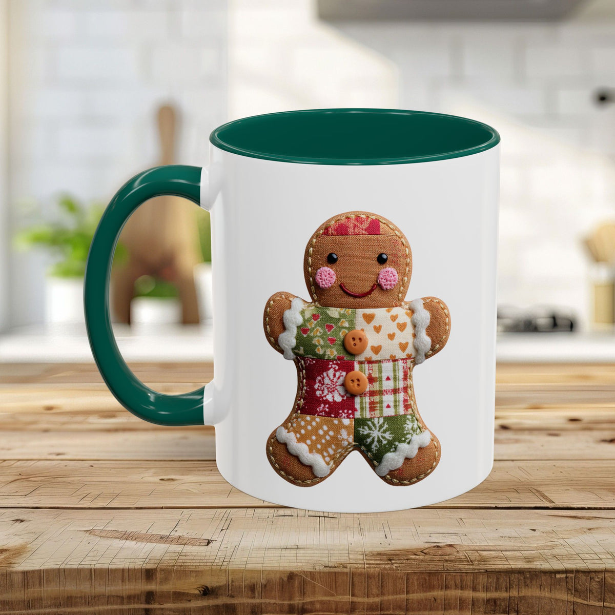 Gingerbread Man Patchwork Mug (11/15oz)