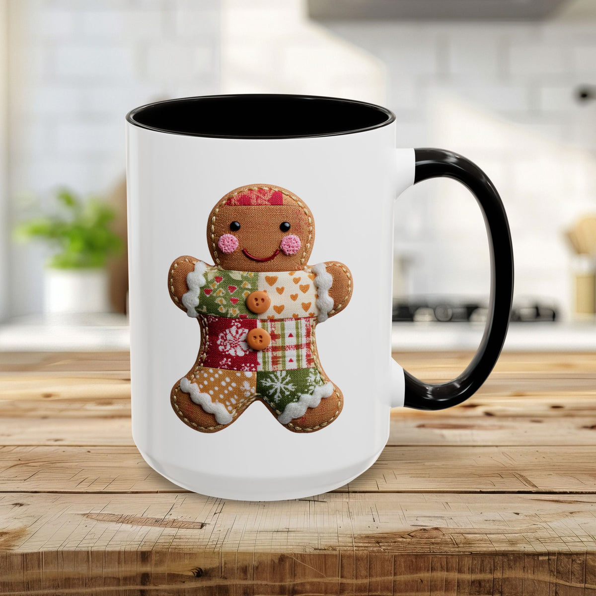 Gingerbread Man Patchwork Mug (11/15oz)