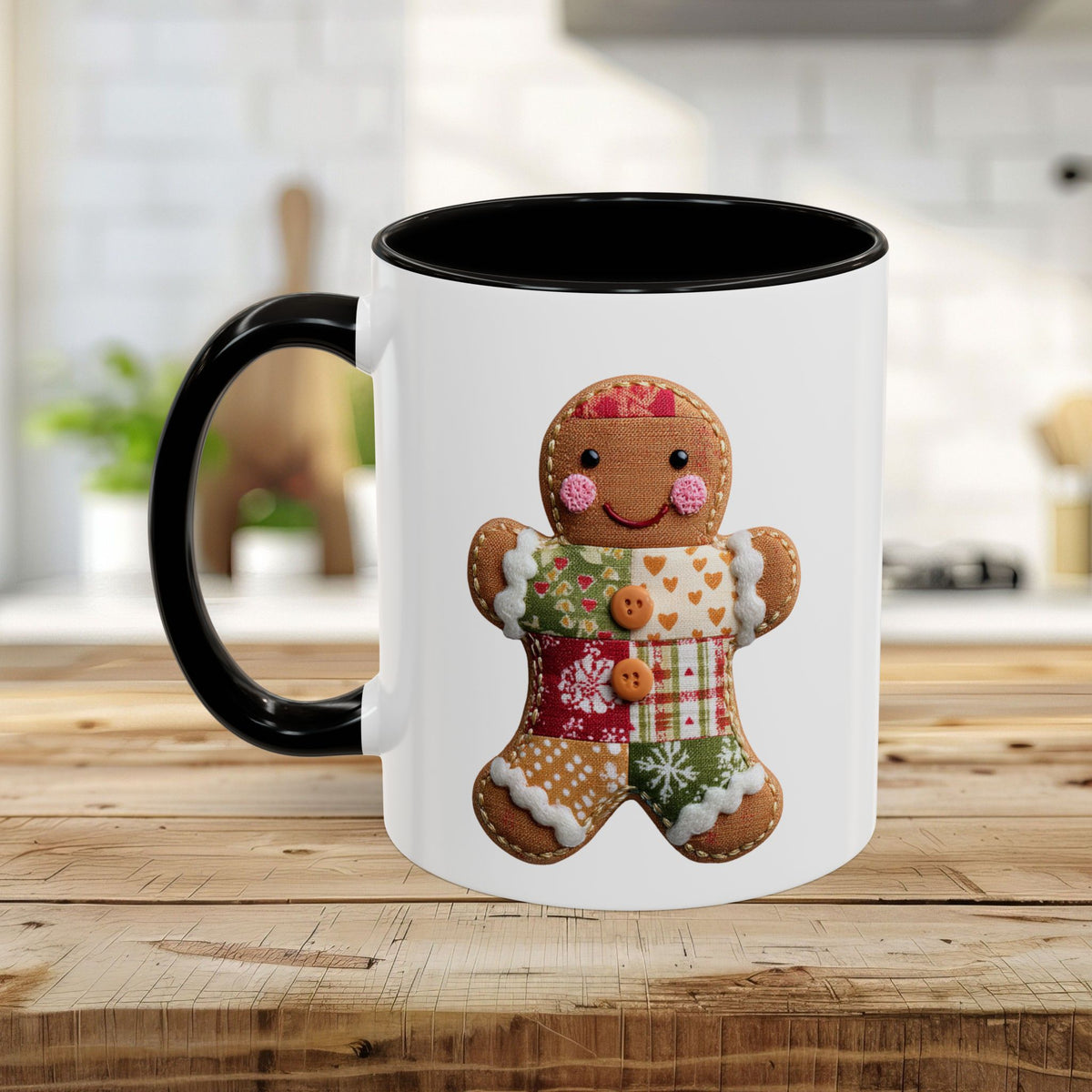 Gingerbread Man Patchwork Mug (11/15oz)