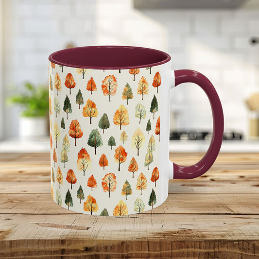 Golden Autumn Watercolor Trees Mug (11/15oz)