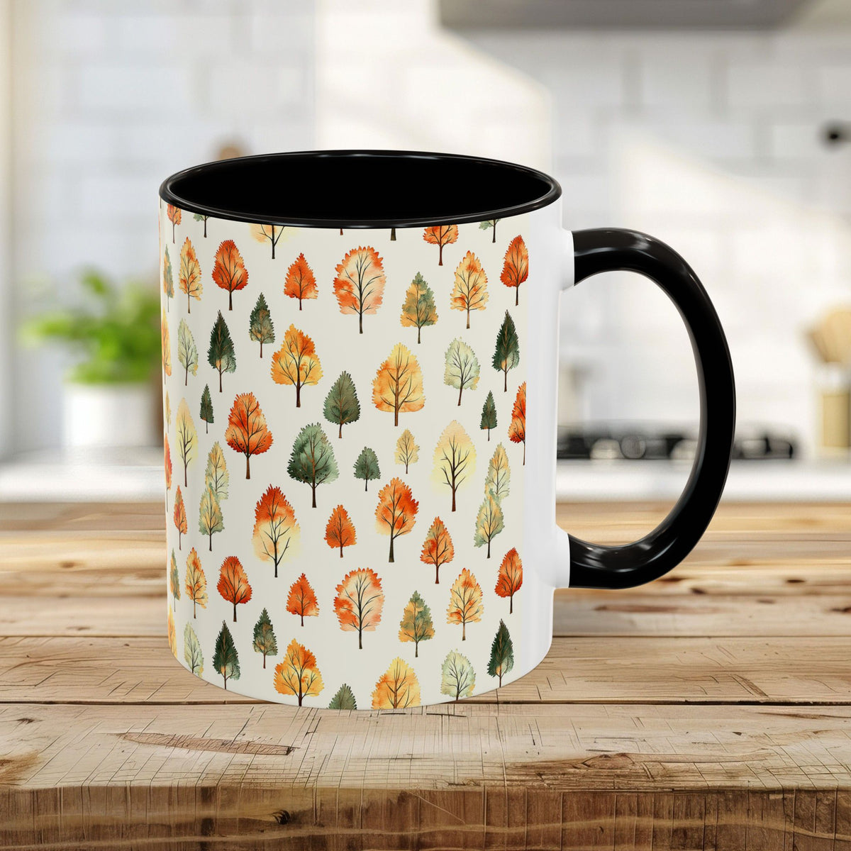 Golden Autumn Watercolor Trees Mug (11/15oz)