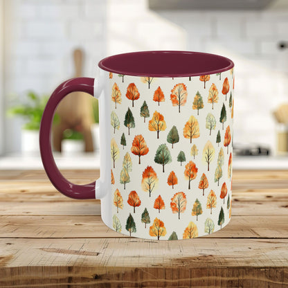 Golden Autumn Watercolor Trees Mug (11/15oz)