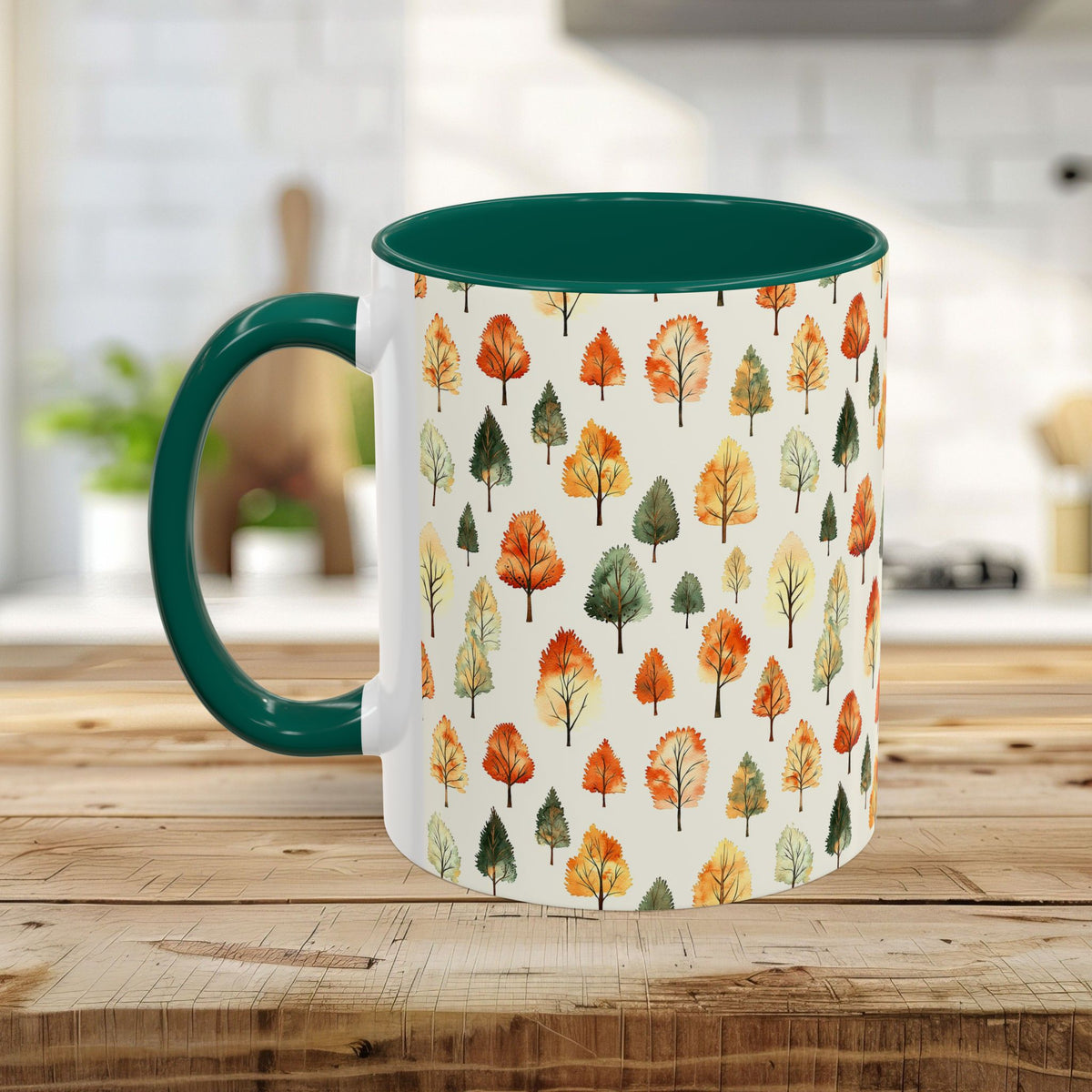 Golden Autumn Watercolor Trees Mug (11/15oz)