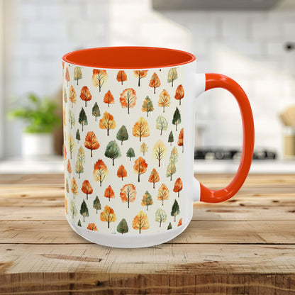 Golden Autumn Watercolor Trees Mug (11/15oz)