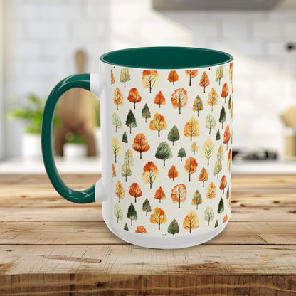 Golden Autumn Watercolor Trees Mug (11/15oz)
