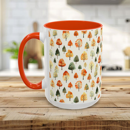 Golden Autumn Watercolor Trees Mug (11/15oz)
