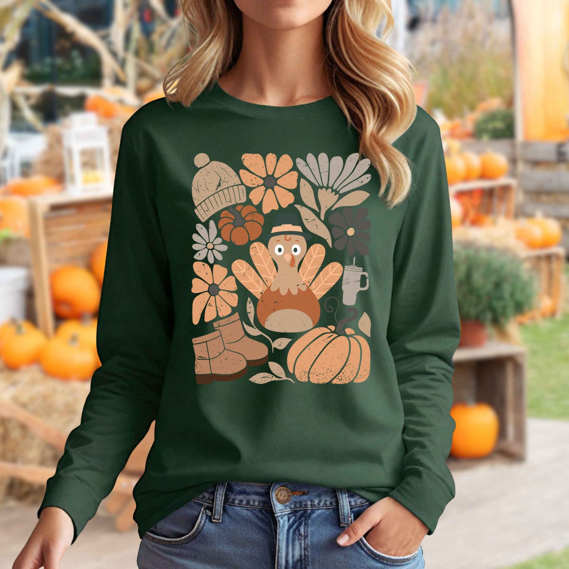 Groovy Turkey Long Sleeve Tee