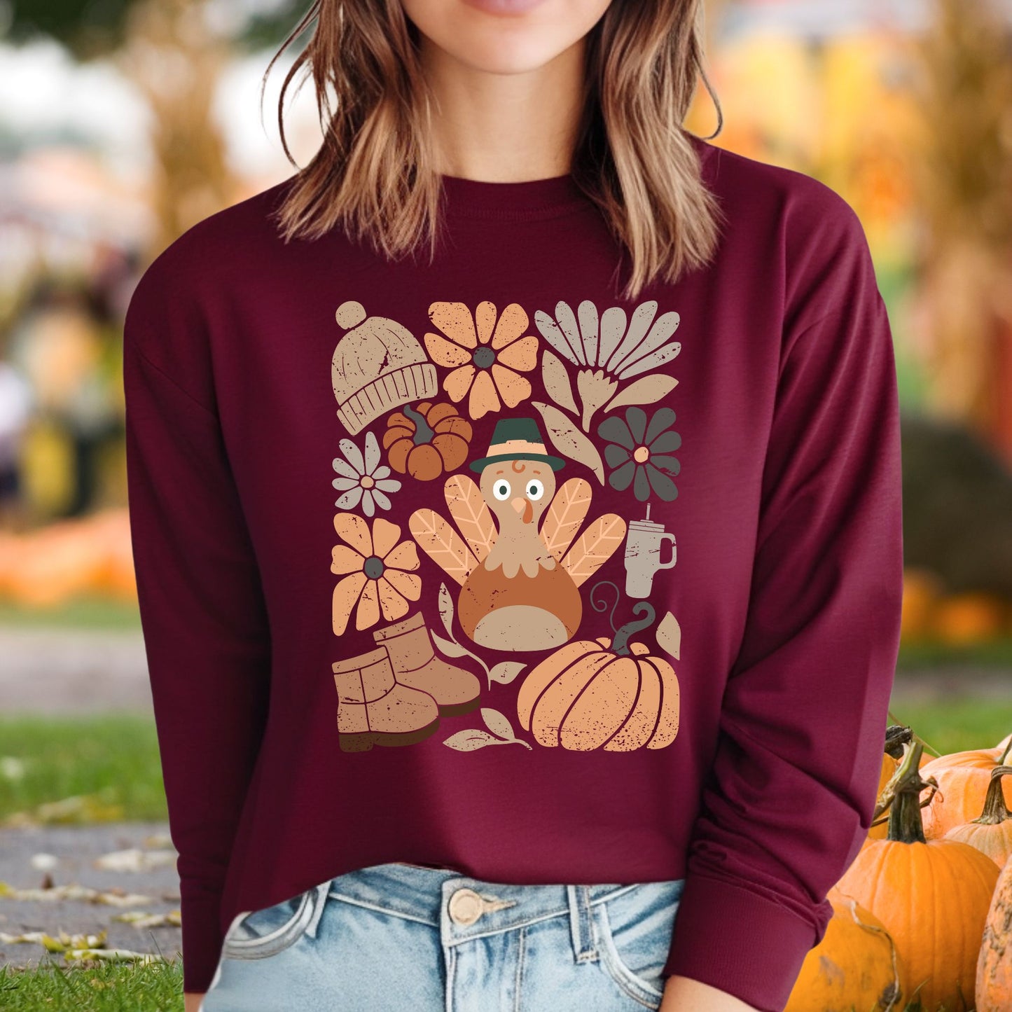 Groovy Turkey Long Sleeve Tee