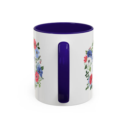 Grown in the USA Patriotic Floral Mug (11/15oz)