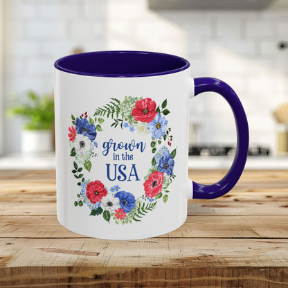 Grown in the USA Patriotic Floral Mug (11/15oz)
