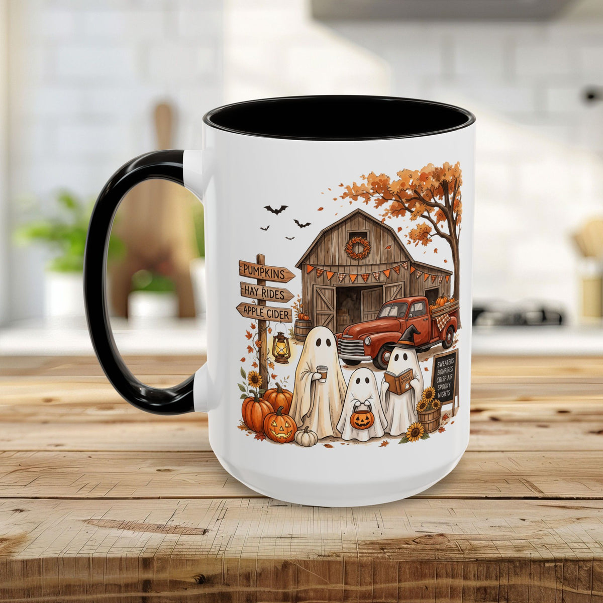 Halloween Ghosts and Pumpkin Patch Mug (11/15oz)