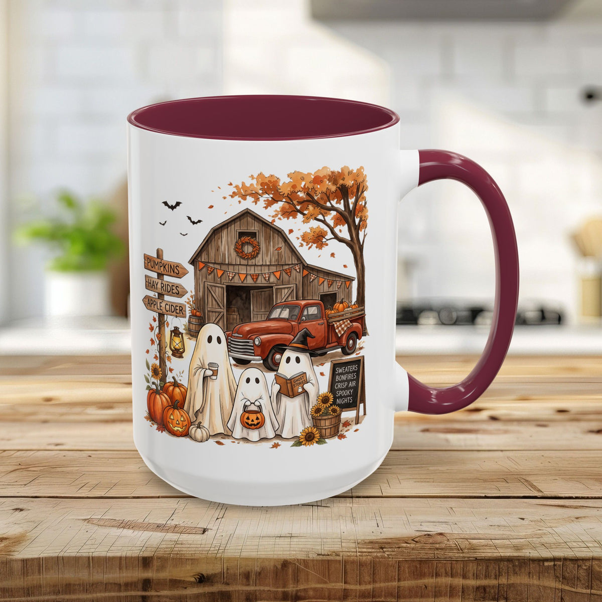 Halloween Ghosts and Pumpkin Patch Mug (11/15oz)