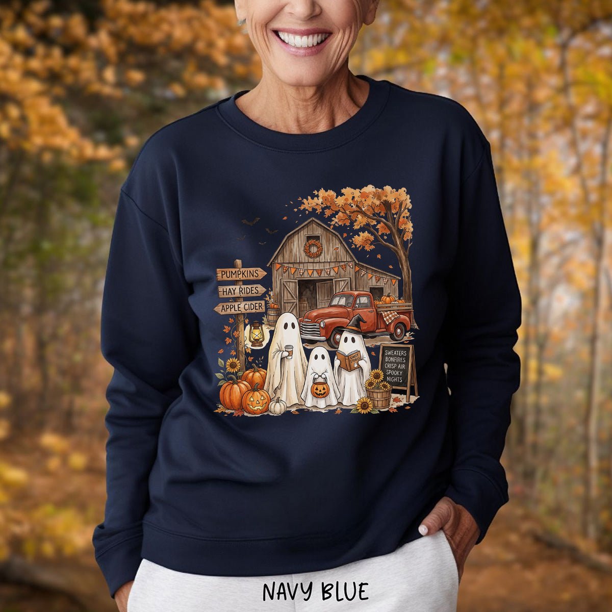 Halloween Ghosts and Pumpkin Patch Sweatshirt