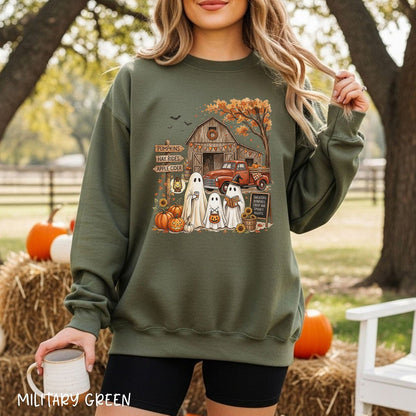 Halloween Ghosts and Pumpkin Patch Sweatshirt