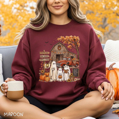 Halloween Ghosts and Pumpkin Patch Sweatshirt