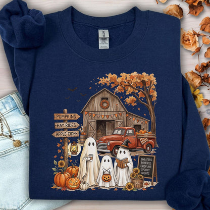Halloween Ghosts and Pumpkin Patch Sweatshirt