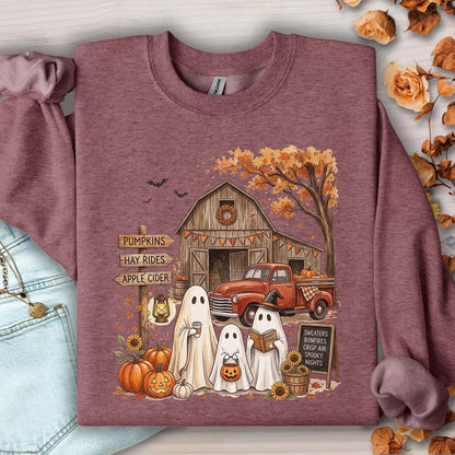 Halloween Ghosts and Pumpkin Patch Sweatshirt