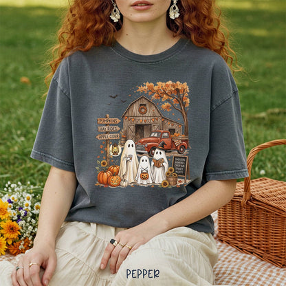 Halloween Ghosts and Pumpkin Patch T-Shirt