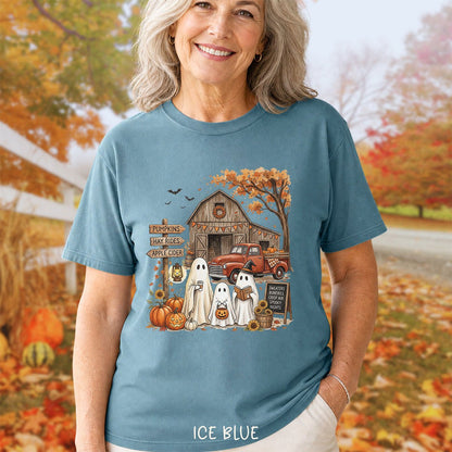 Halloween Ghosts and Pumpkin Patch T-Shirt