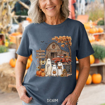 Halloween Ghosts and Pumpkin Patch T-Shirt