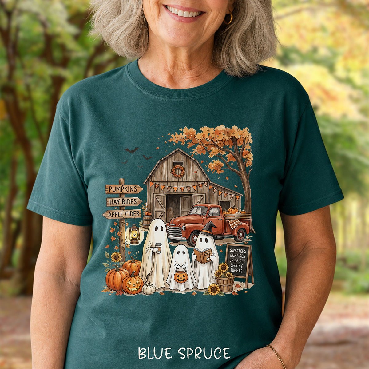 Halloween Ghosts and Pumpkin Patch T-Shirt