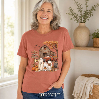 Halloween Ghosts and Pumpkin Patch T-Shirt